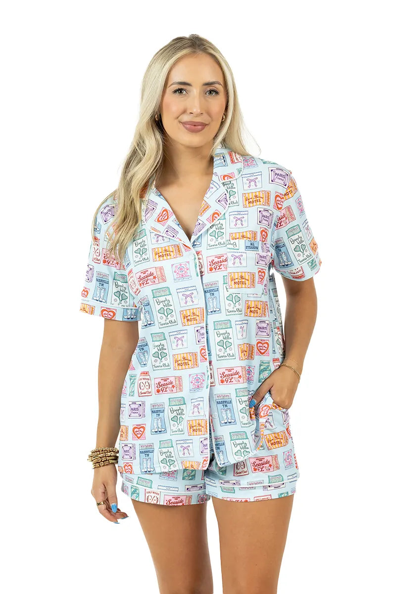 Traveling Matchbook Wholesale Pajama Shorts