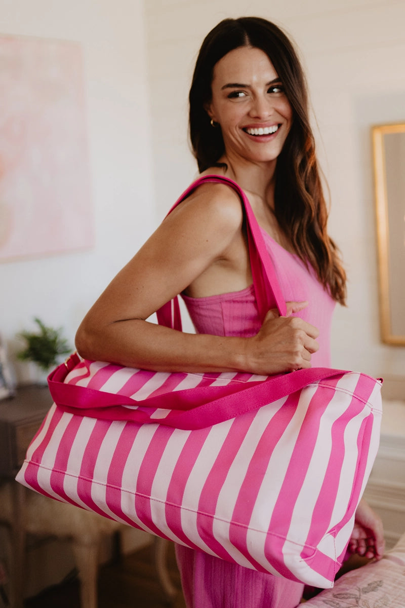 Pink & Hot Pink Wholesale Cabana Sleepover Bag