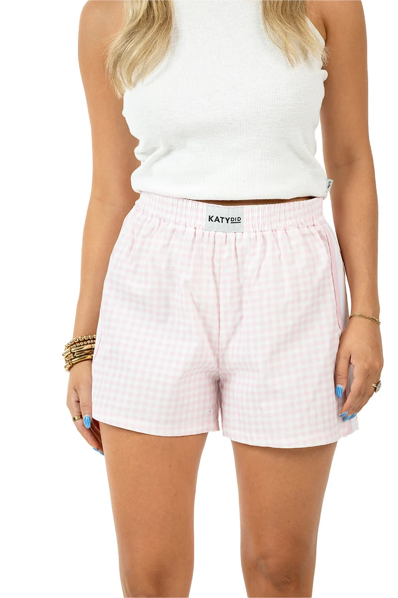 Light Pink Boxer Shorts Plaid Wholesale