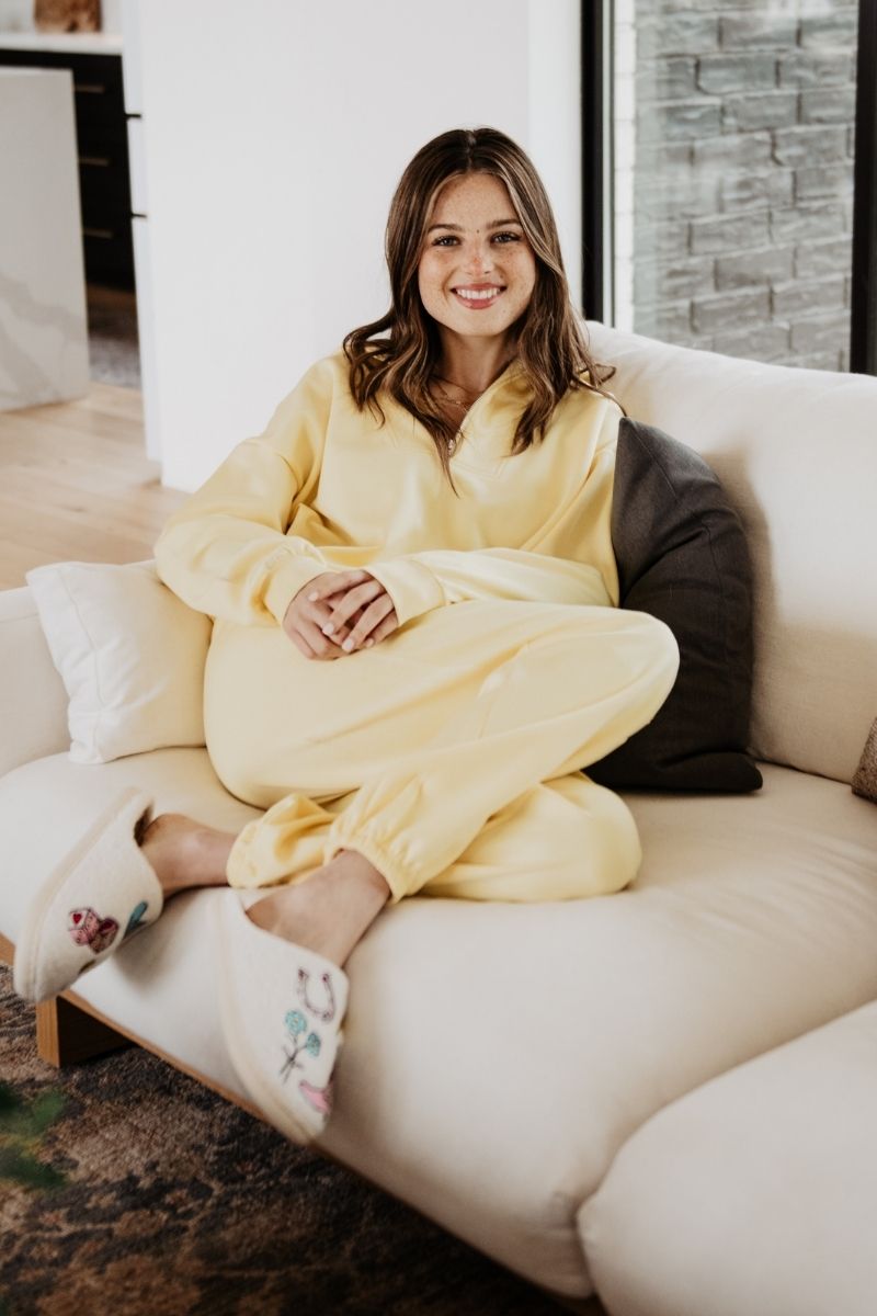 Yellow Women's Wholesale Scuba Pants Set