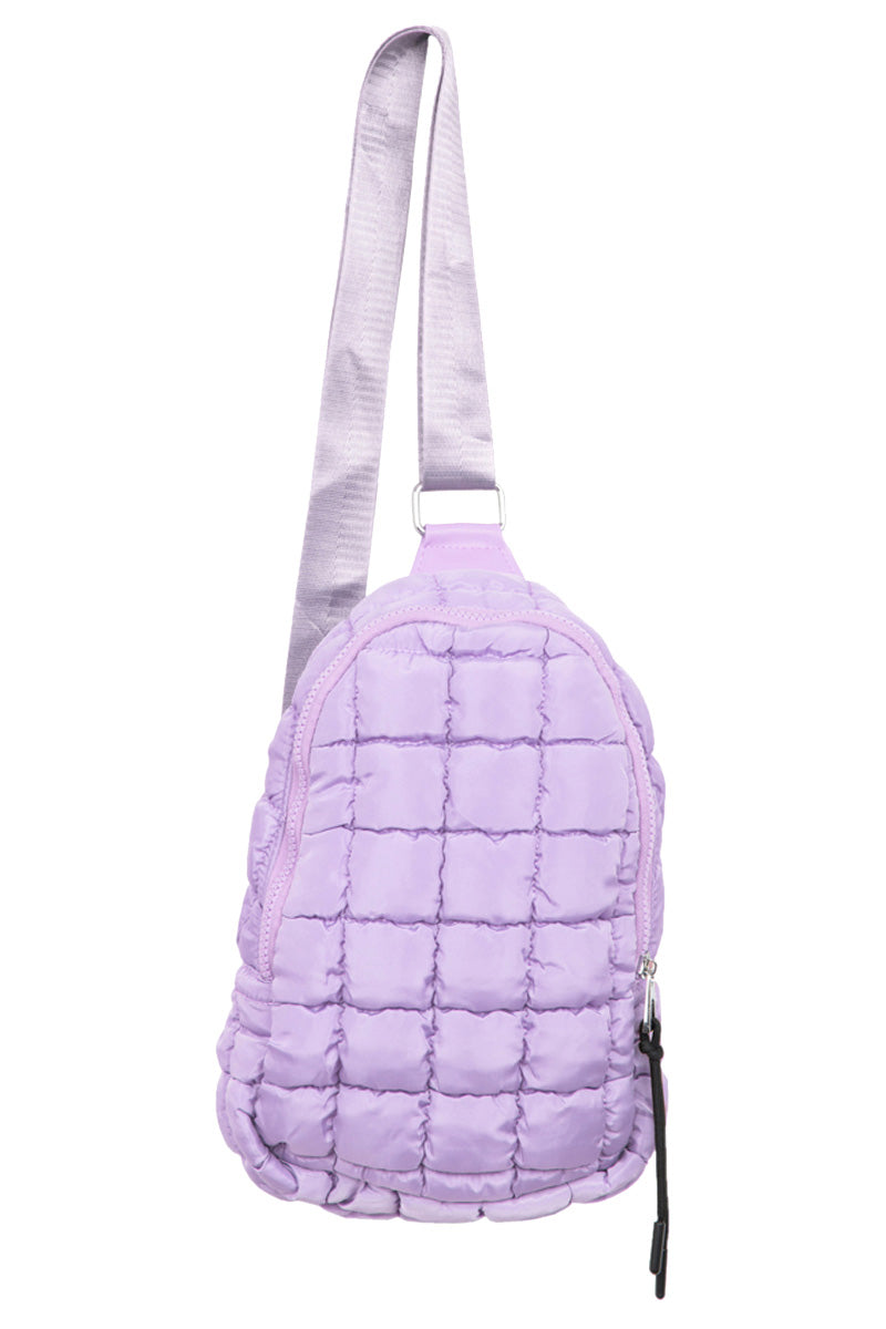 Light Purple Wholesale Quilted Sling Bag