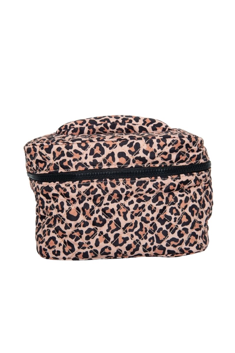 Brown Leopard Wholesale Quilt Cosmetic Bag for Makeup