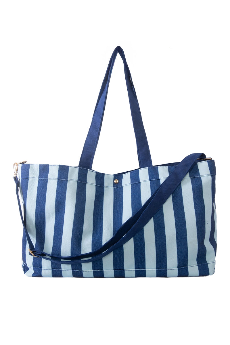 Light Blue & Navy Striped Sleepover Bag Wholesale
