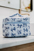 Light Blue Toile Bows Makeup Bag