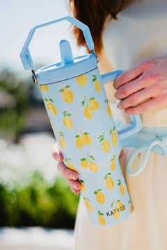 Buddys ヒッピーカジュアルテイストダブルリード light-blue-lemon-print-