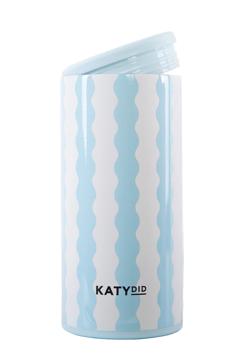 Light Blue Scalloped Wholesale Can Cooler