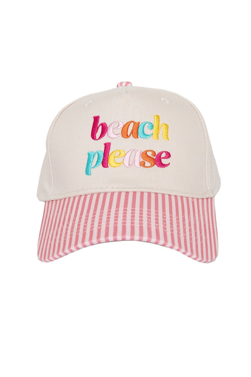 BEACH PLEASE (Multicolored) Wholesale Two-Toned Vintage Hat