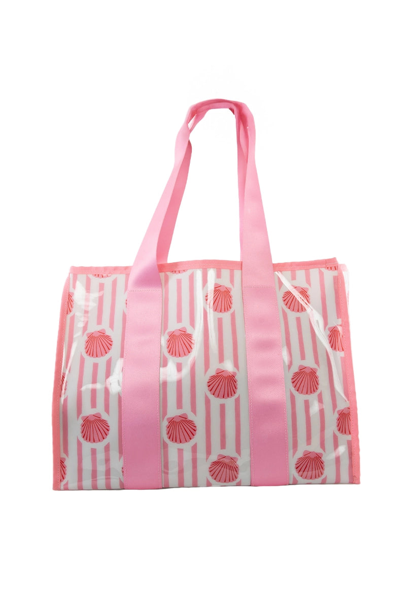 Seashells Ribbon Handle Striped Jelly Tote Handbags Wholesale