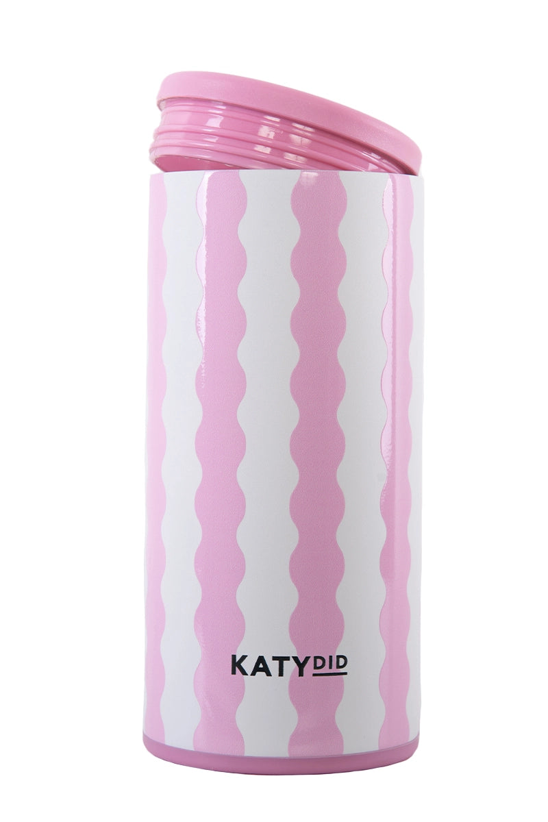 Light Pink Scalloped Wholesale Slim Can Cooler