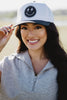 Black Lightning Happy Face Wholesale Two-Toned Vintage Hat