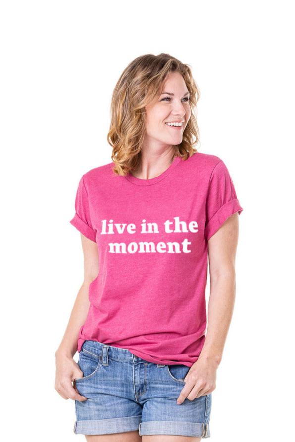 Live In The Moment Wholesale Graphic Printed Tee