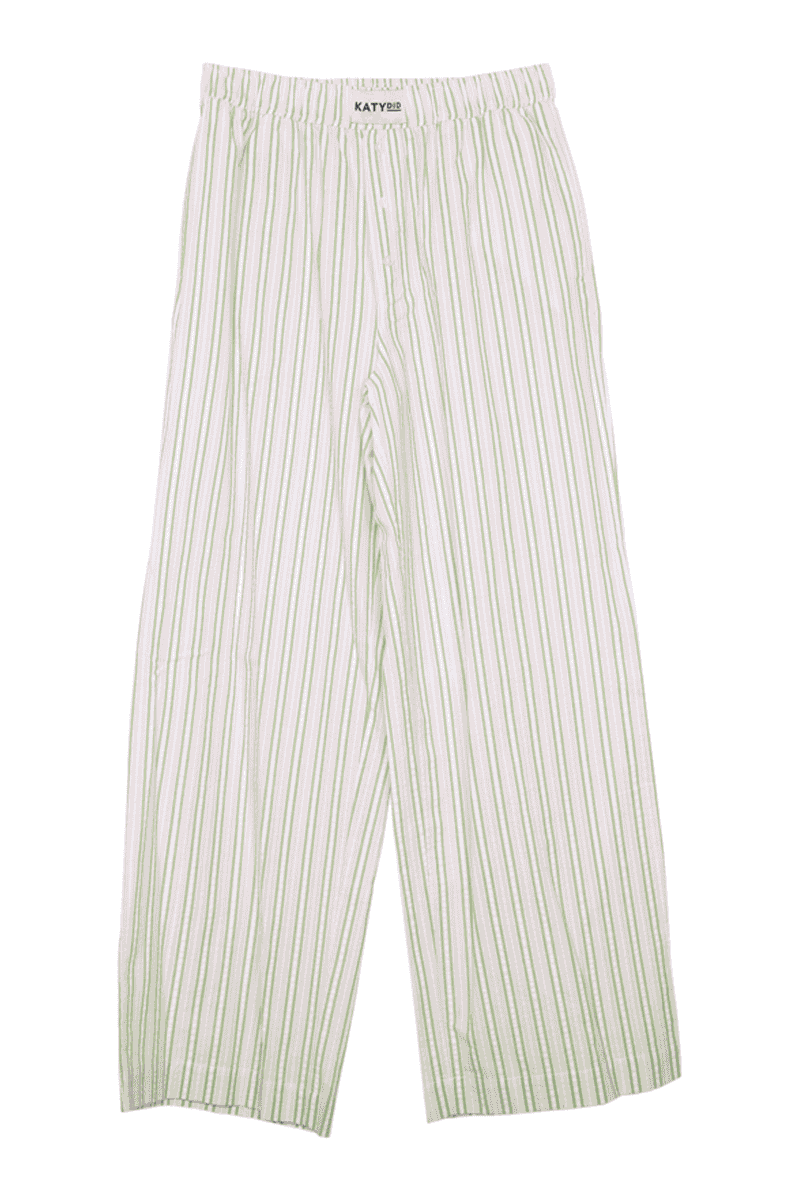 Light Pink and Green Striped Boxer Pants