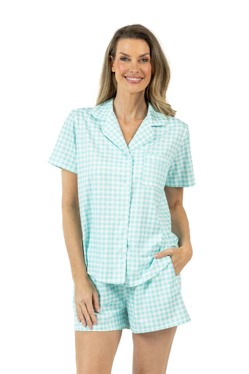 Mint Plaid Wholesale Matching Pajama Sets