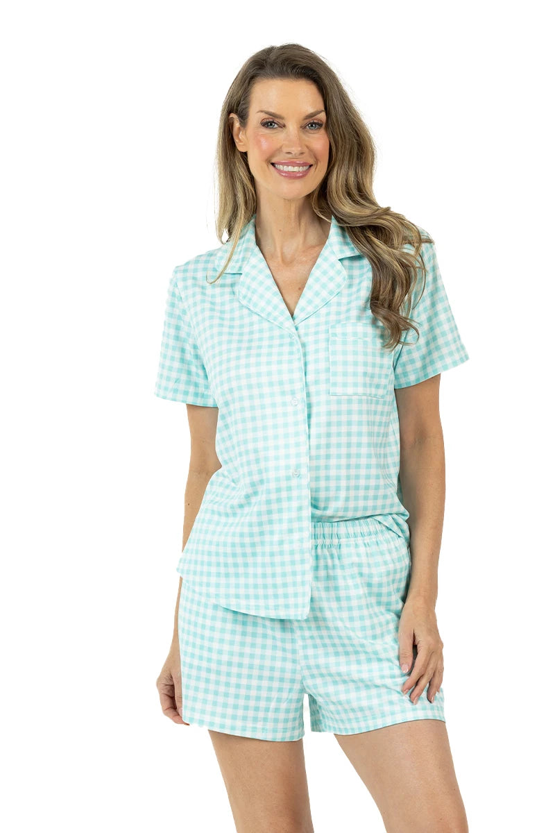 Mint Plaid Wholesale Matching Pajama Sets