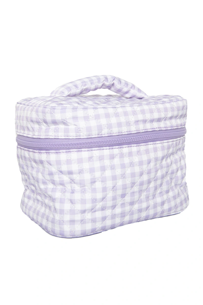 Light Purple Plaid Wholesale Cosmetic Bag
