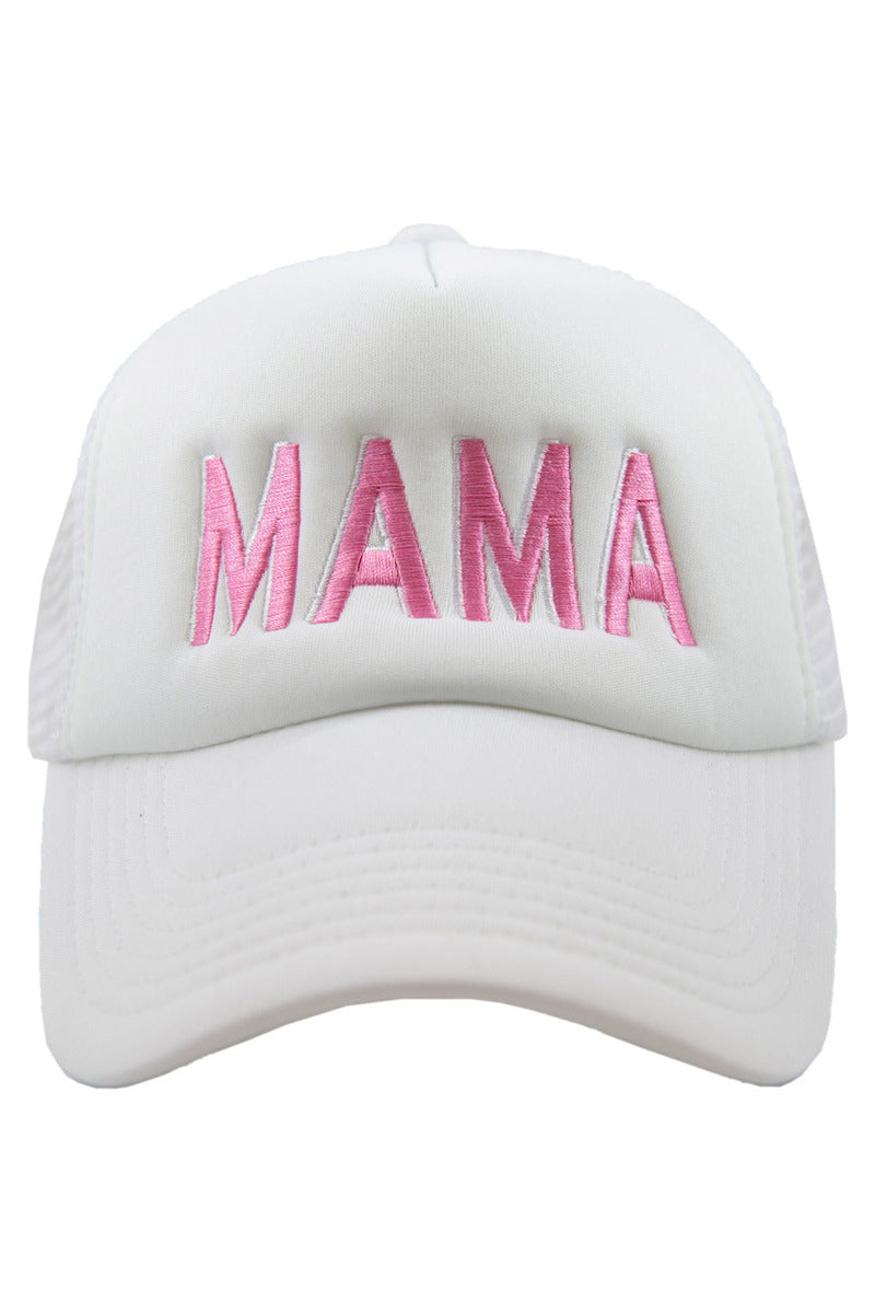 MAMA (Pink and White) Wholesale Foam Trucker Hat