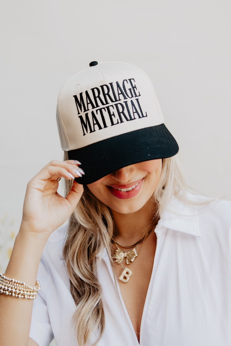 Marriage Material Wholesale Two-Toned Vintage Hat