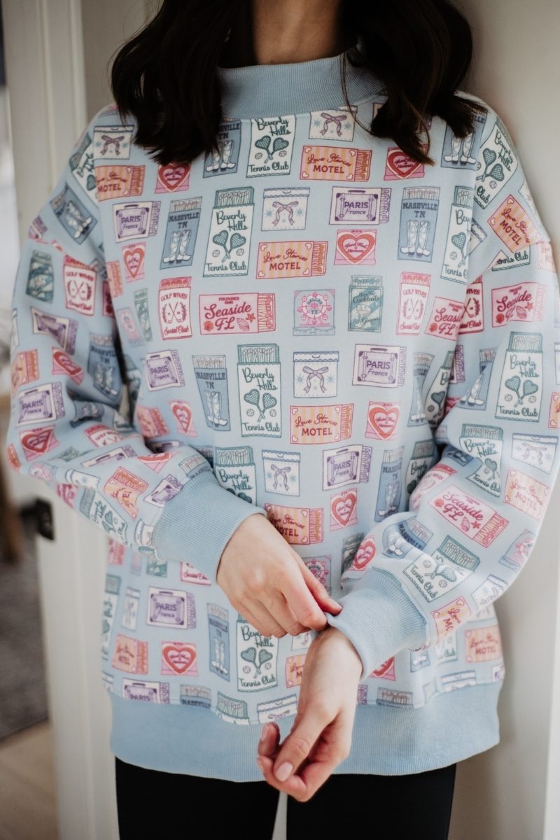 Traveling Matchbook Printed All Over Sweatshirt