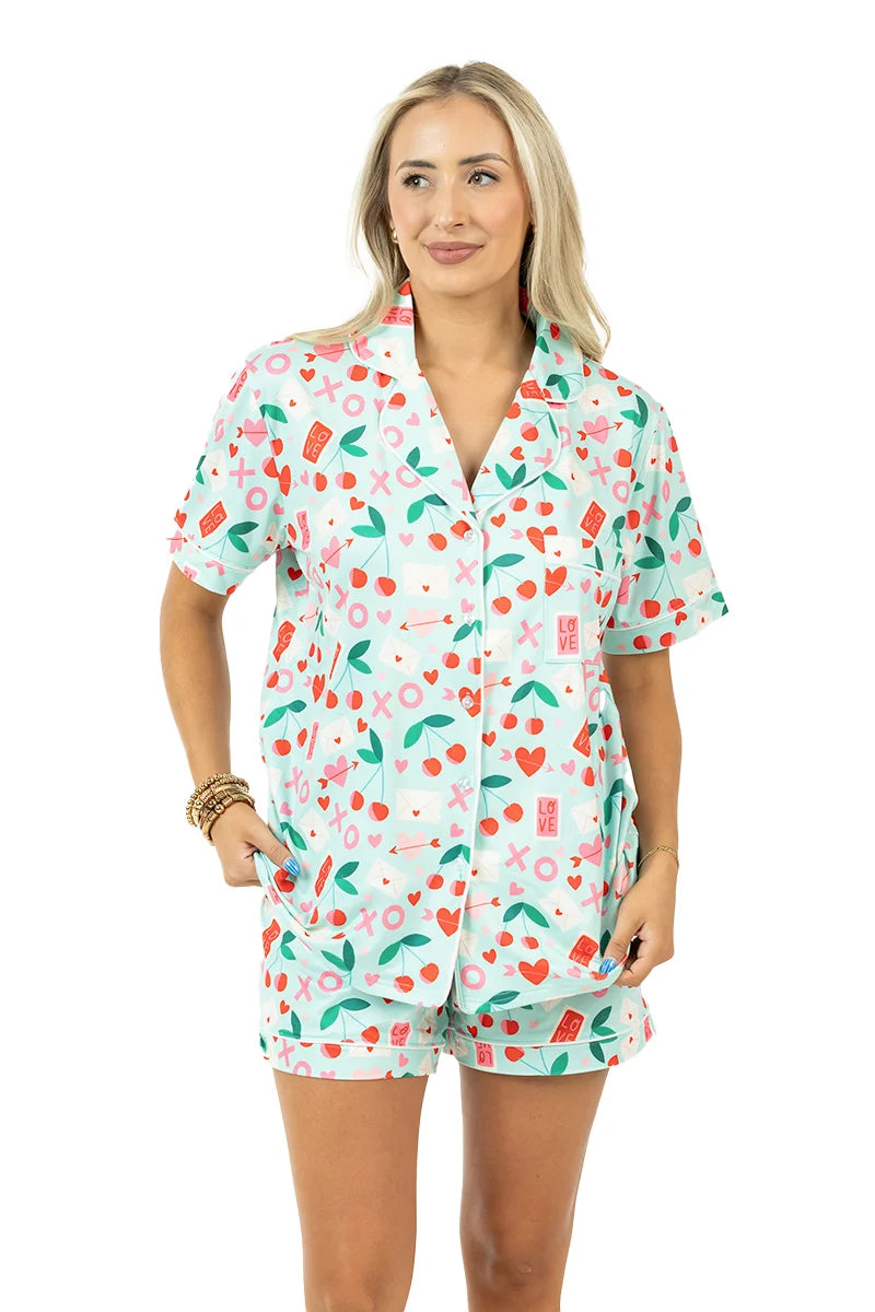 XO Cherries Wholesale Valentine's Pajamas Women