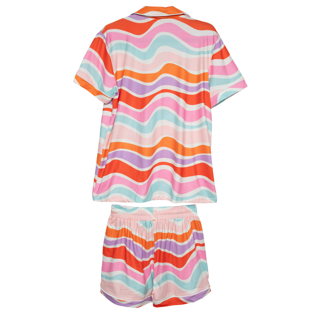 Multicolored Abstract Wave Wholesale PJ Sets