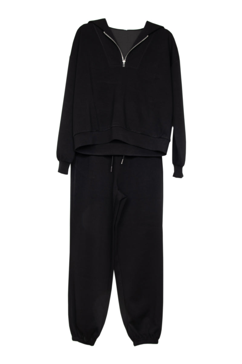 Black Wholesale Scuba Pants Two Piece Set