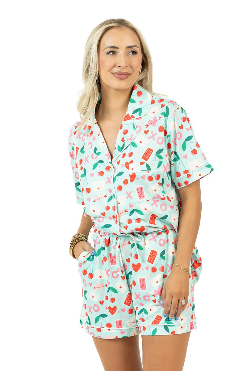 XO Cherries Wholesale Valentine's Pajamas Women
