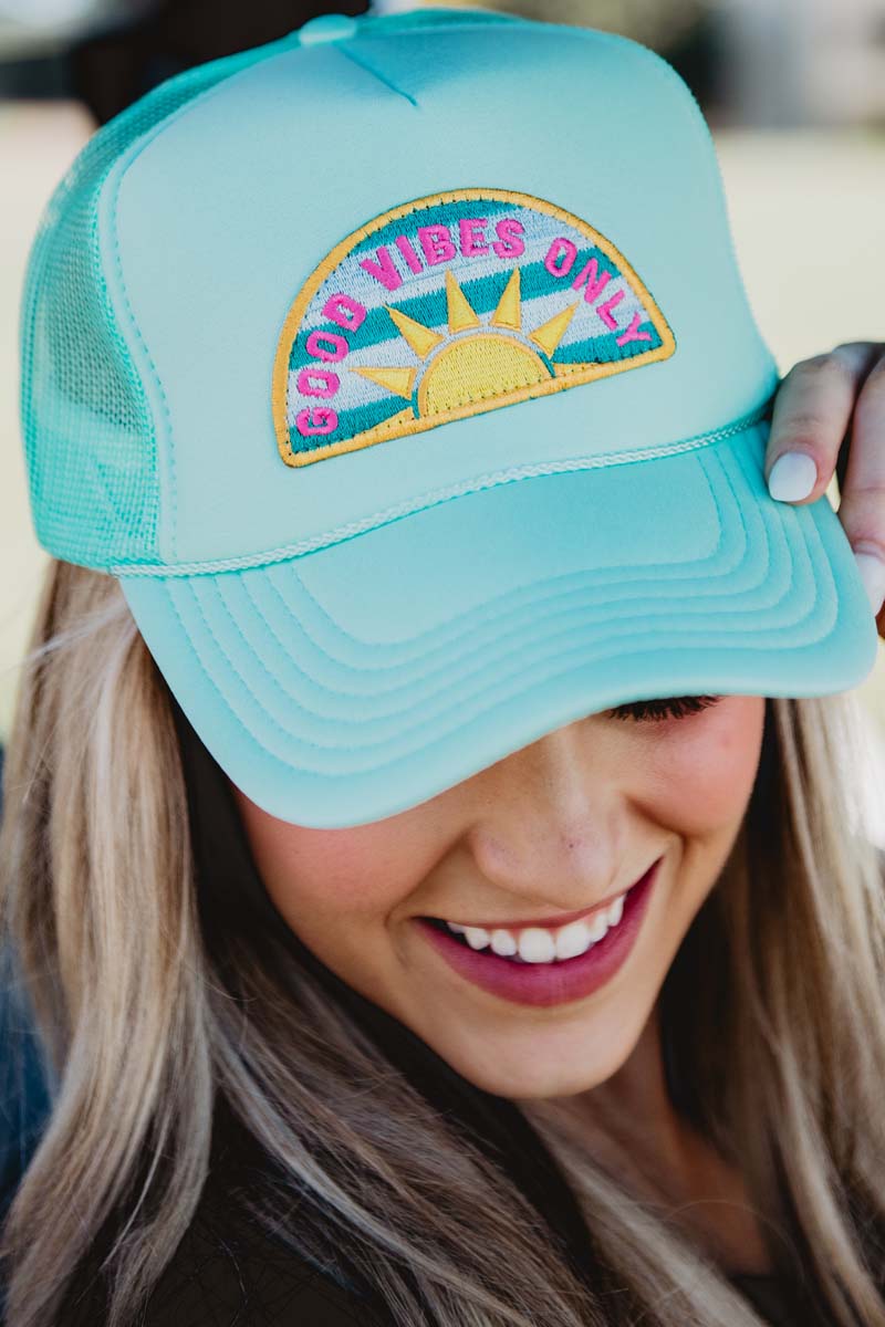 Good Vibes Only Patch Wholesale Foam Trucker Hat | Katydid Wholesale