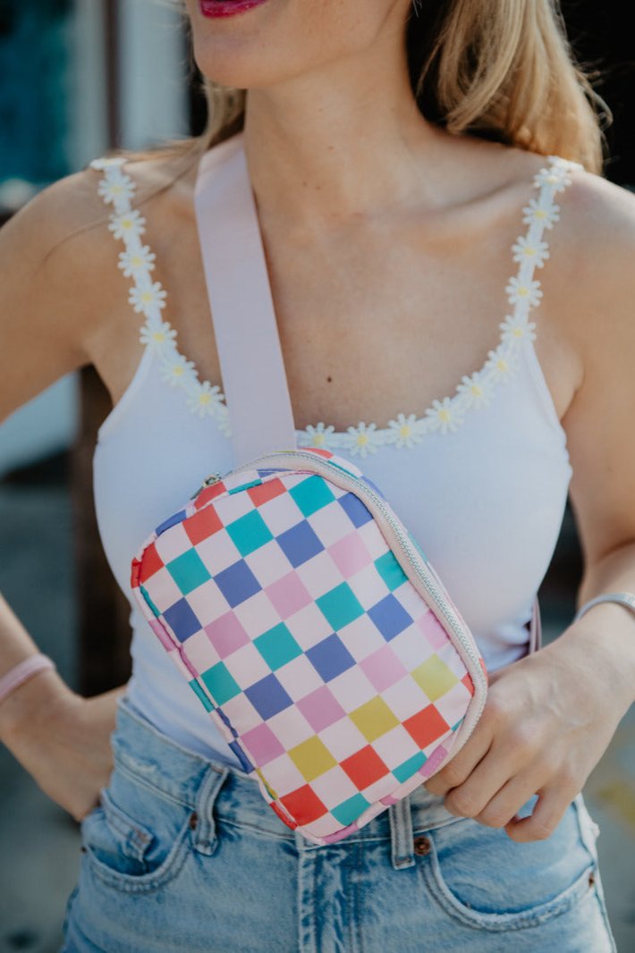 Multicolored Checkered Wholesale Belt Bag