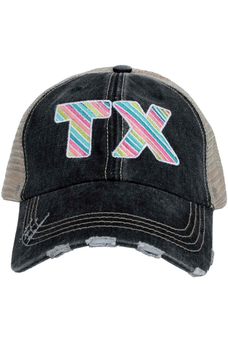 TX Rainbow Striped Wholesale Trucker Hats