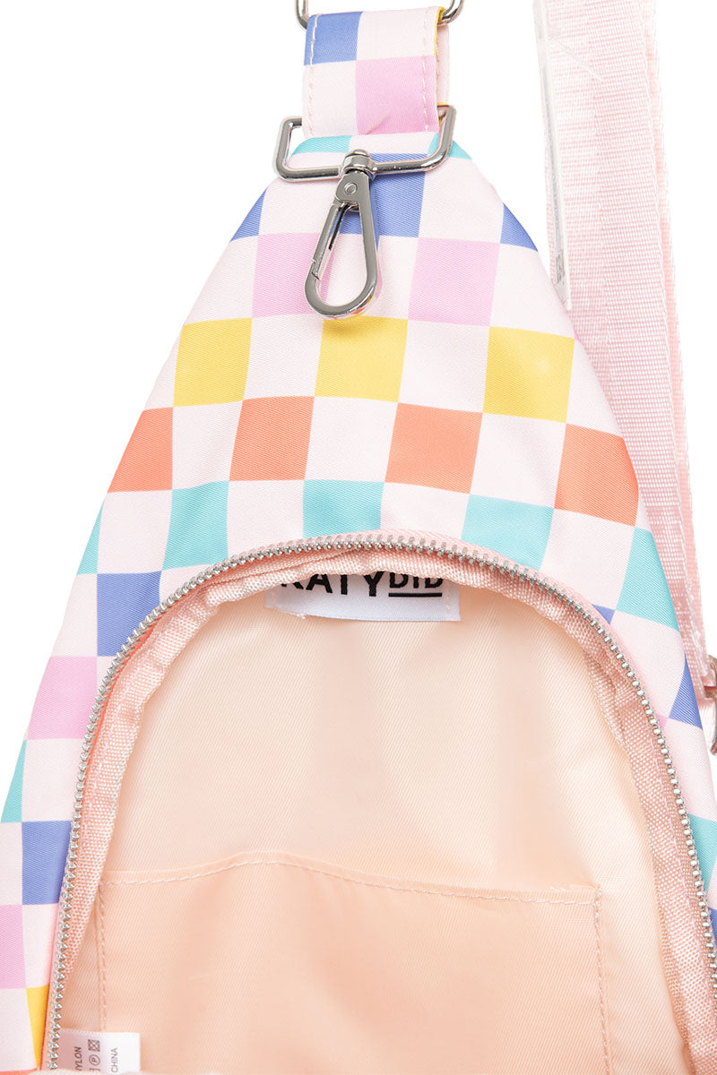 Multicolored Checkered Pattern Wholesale Sling Belt Bag