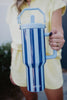 Light Blue and Navy Striped 38 Oz Cabana Wholesale Tumbler