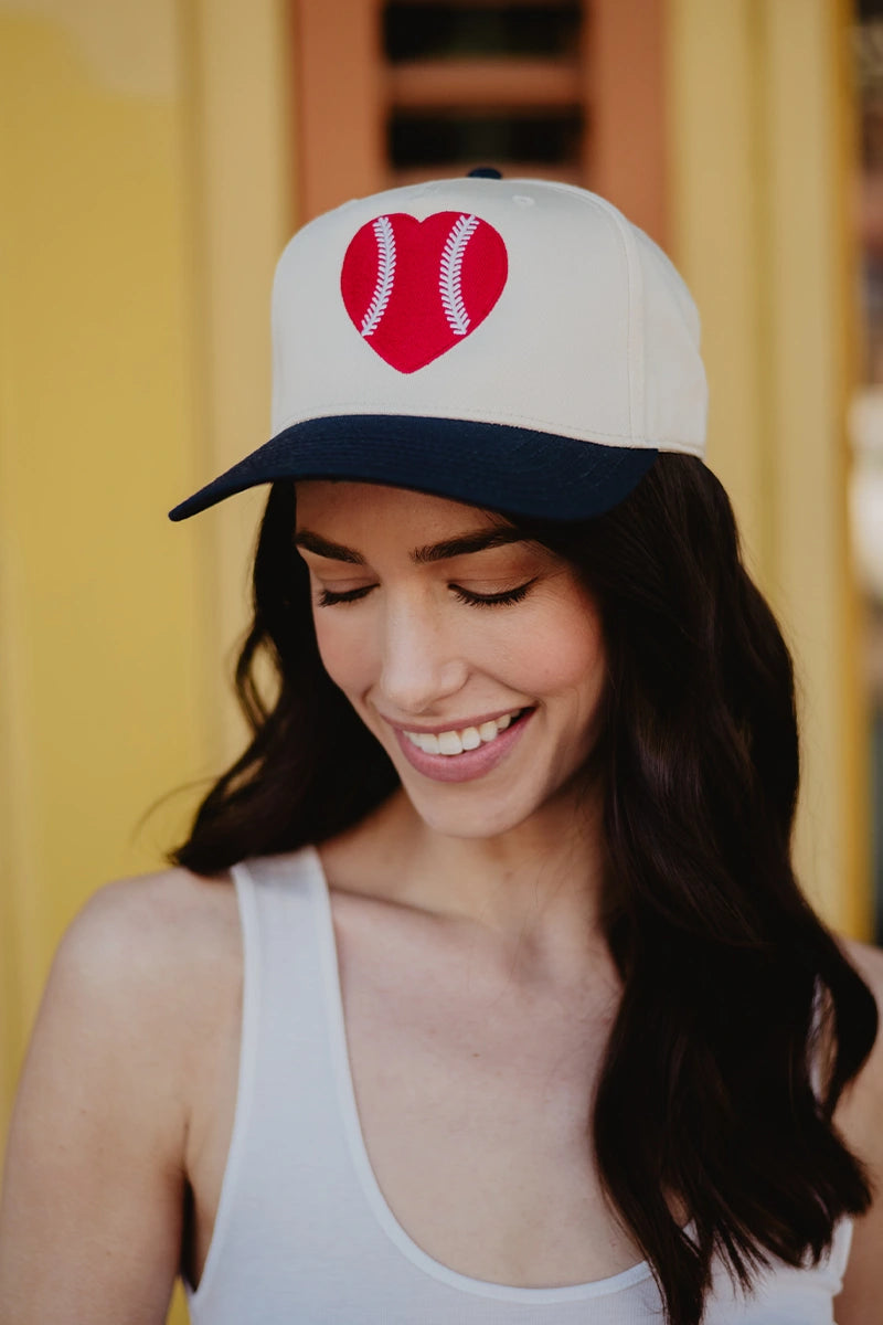 Red Baseball Heart Wholesale Classic Trucker Hats