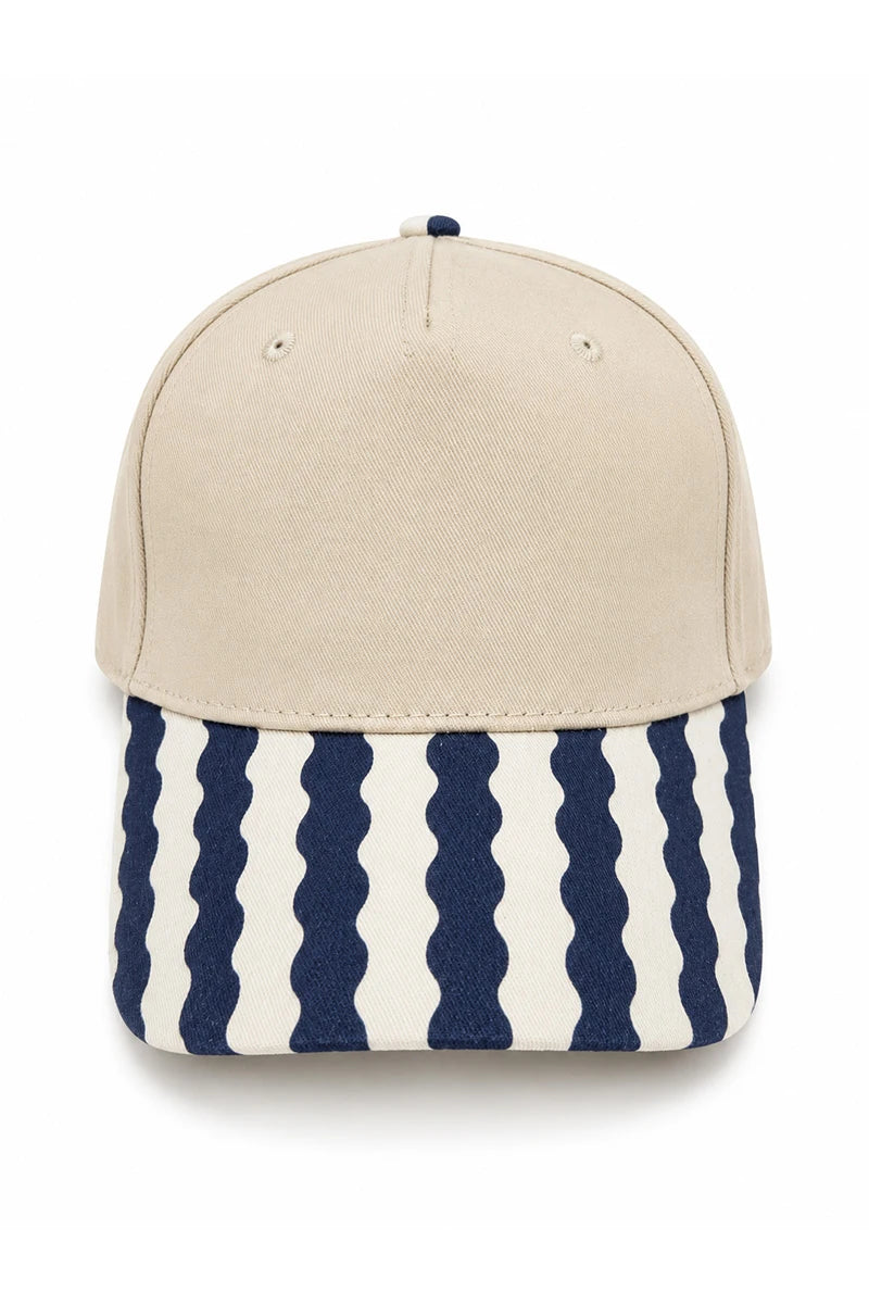 Navy Wave Wholesale Blank Two-Tone Hat