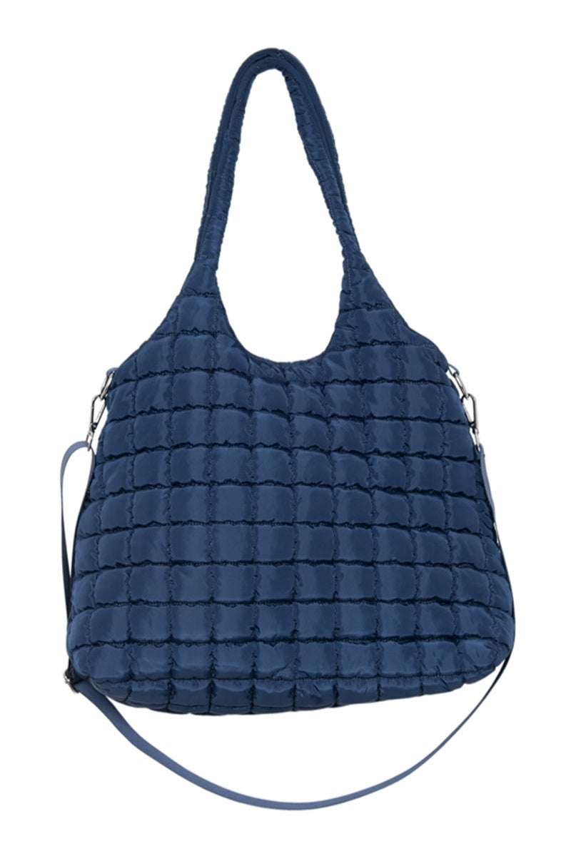 Navy Rectangular Wholesale Puffer Tote Bag