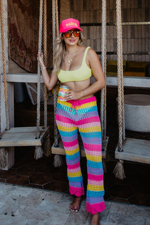 【COLOR iN ID】Daisy Knit Crochet Pants The Daisy Crochet Two Piece Pant Set – orianalifestyle.com
