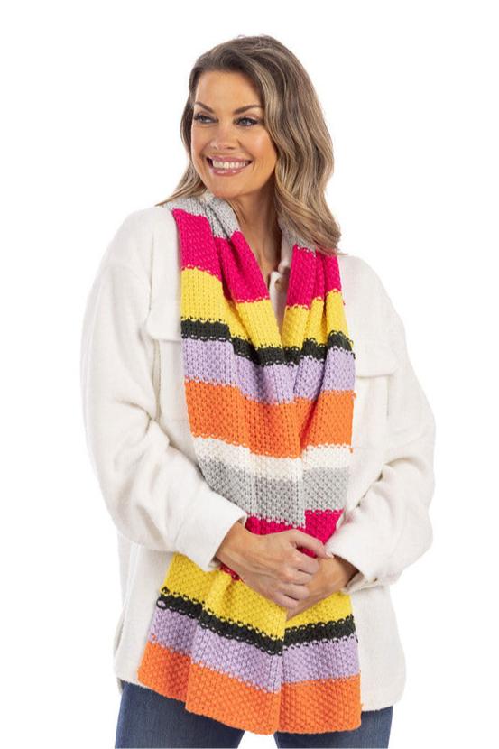 Neon Stripes Wholesale Crochet Knitted Scarf