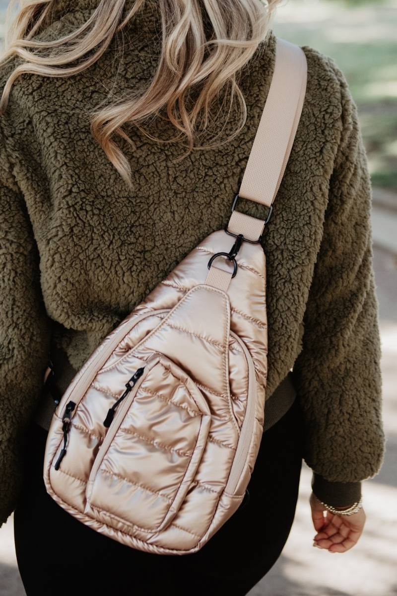 Champagne Metallic Wholesale Women's Sling Bag