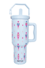 Nutcracker Light Blue Drink 38 Oz Tumbler with Lid Handle