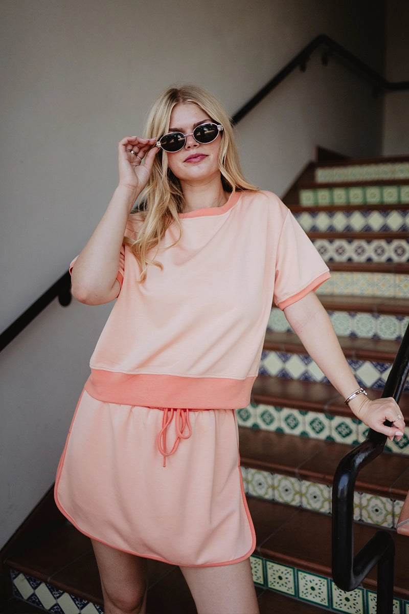 Orange Creamsicle Contrast Wholesale Skirt Sets