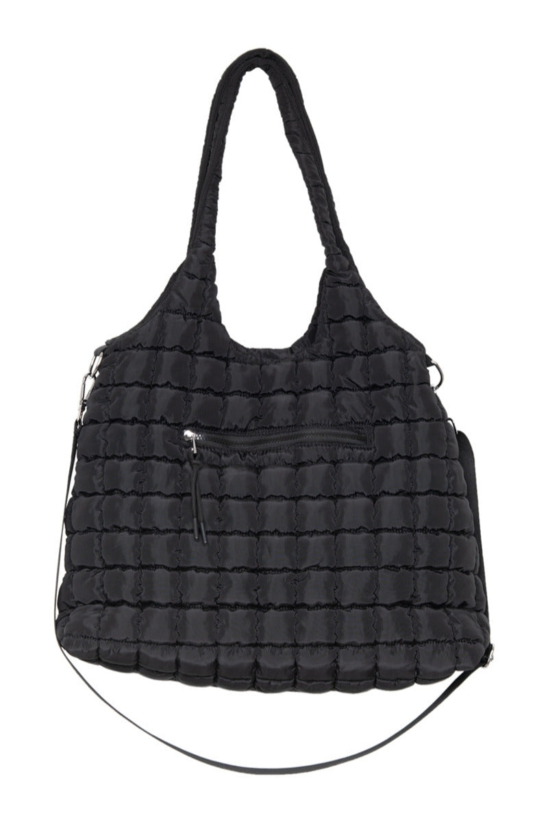 Black Rectangular Quilted Wholesale Puffer Tote