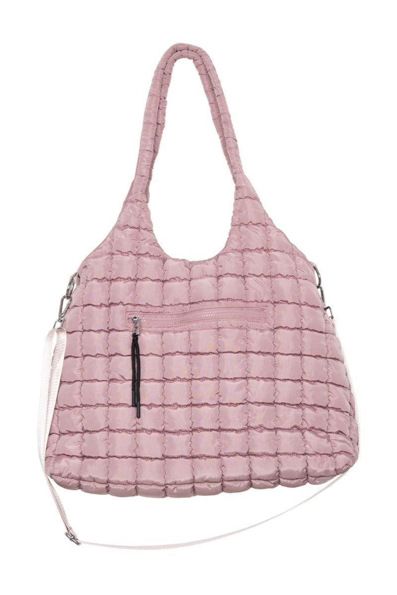 Mauve Rectangular Quilted Wholesale Puffer Tote