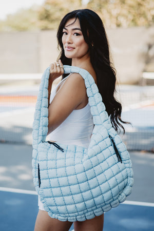 ★EMIS★ PUFFER STRING TOTE BAGSKY BLUE m1037_1348984 PUFFER STRING TOTE BAG-SKY BLUE - EMIS