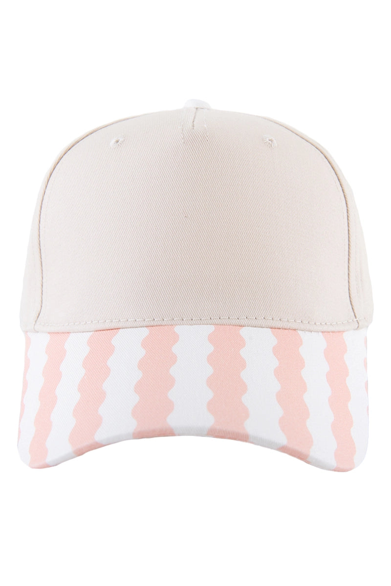 Peach Scalloped Blank Wholesale Two-Tone Hat