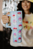 Pink Santa Hats Blue Wholesale Tumbler with Handle