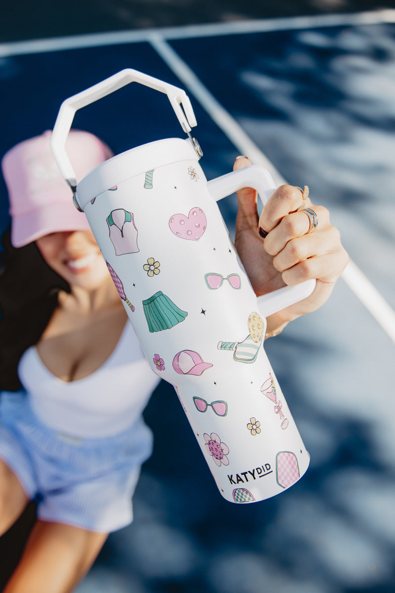 Pickleball Items Girly Wholesale 38 Oz Tumbler with Handle