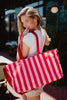 Pink & Red Striped Wholesale Sleepover Bag