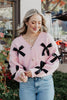 Satin Bow Knit Wholesale Cardigan Sweater