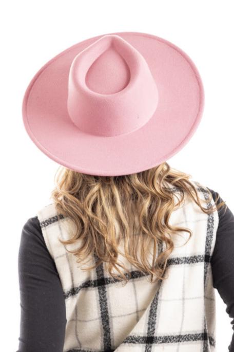 Light Pink Wholesale Wide Brim Felt Hat for Women