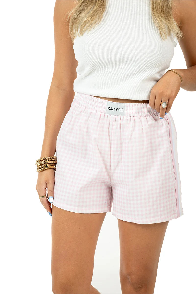 Light Pink Boxer Shorts Plaid Wholesale