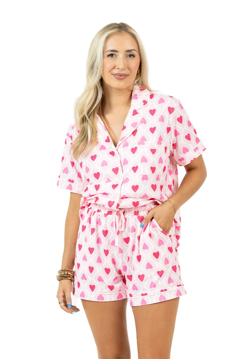 Light and Hot Pink Hearts Wholesale PJ Women's